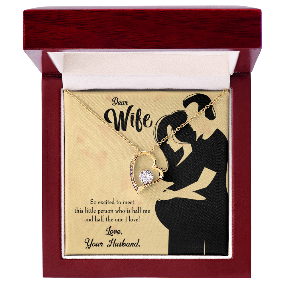 To My Wife Dear Wife Baby Coming Forever Necklace w Message Card-Express Your Love Gifts