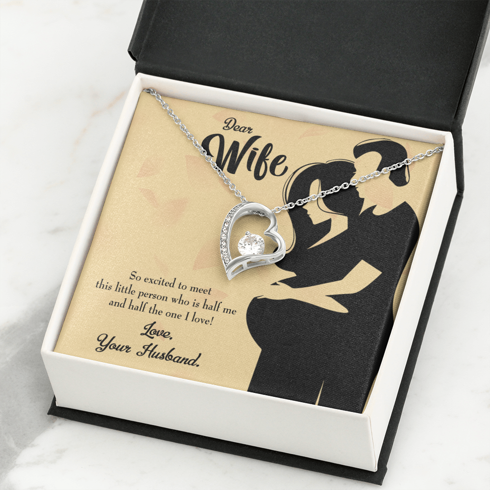 To My Wife Dear Wife Baby Coming Forever Necklace w Message Card-Express Your Love Gifts