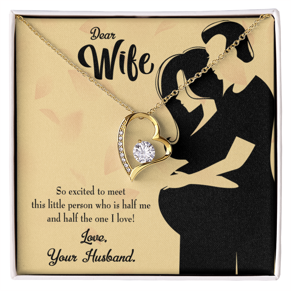 To My Wife Dear Wife Baby Coming Forever Necklace w Message Card-Express Your Love Gifts