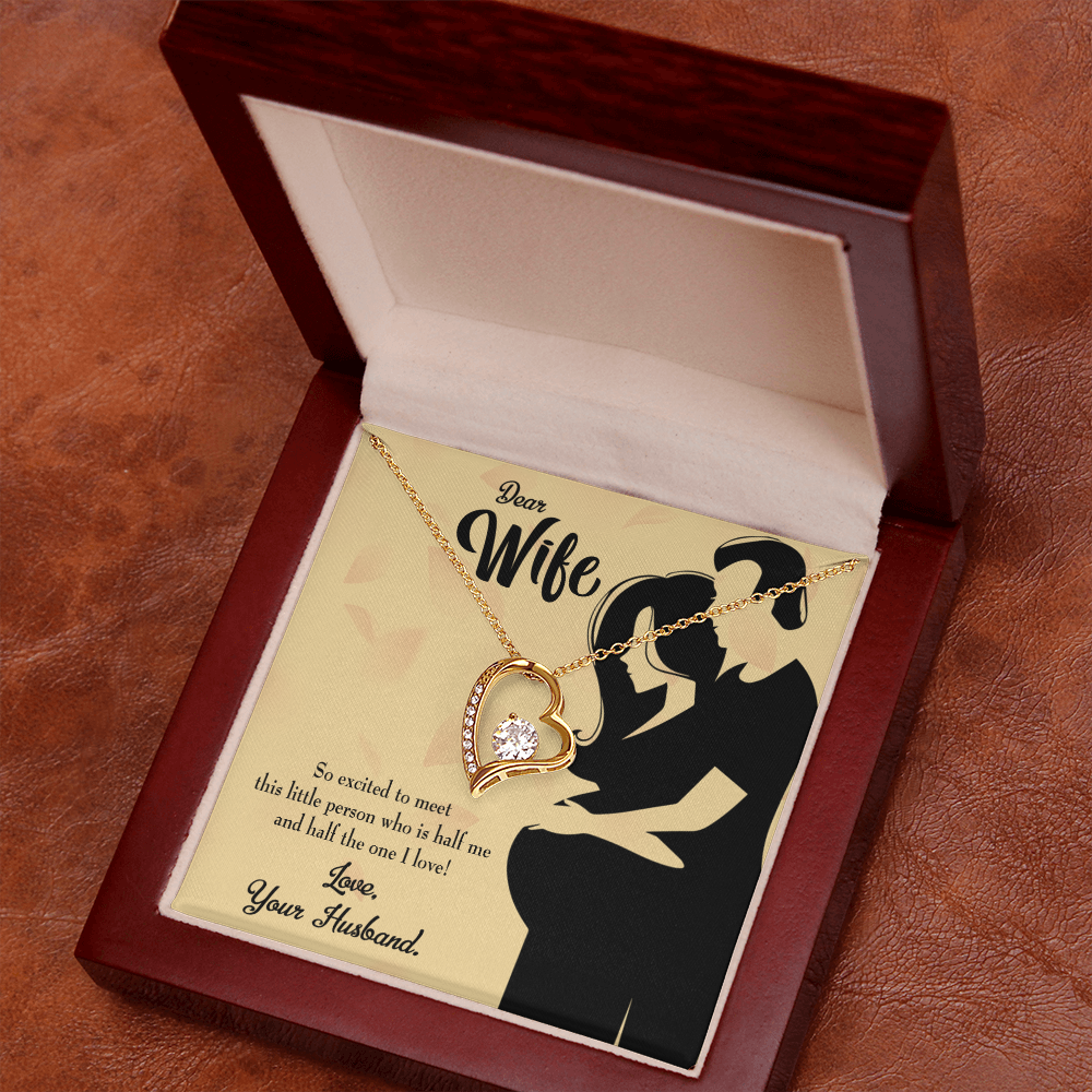 To My Wife Dear Wife Baby Coming Forever Necklace w Message Card-Express Your Love Gifts