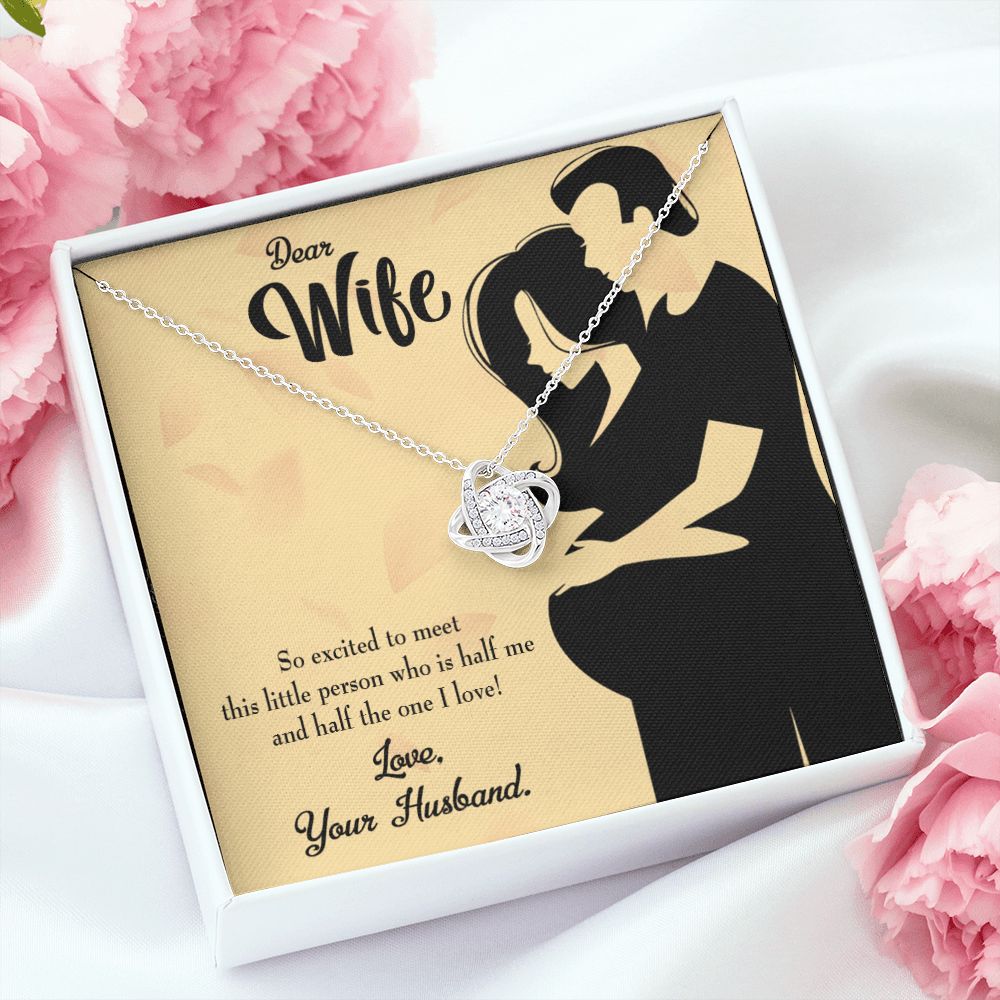 To My Wife Dear Wife Baby Coming Infinity Knot Necklace Message Card-Express Your Love Gifts