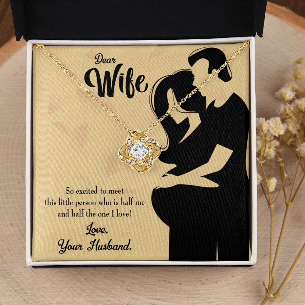 To My Wife Dear Wife Baby Coming Infinity Knot Necklace Message Card-Express Your Love Gifts