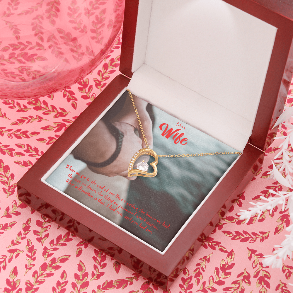 To My Wife Dear Wife From Husband Forever Necklace w Message Card-Express Your Love Gifts