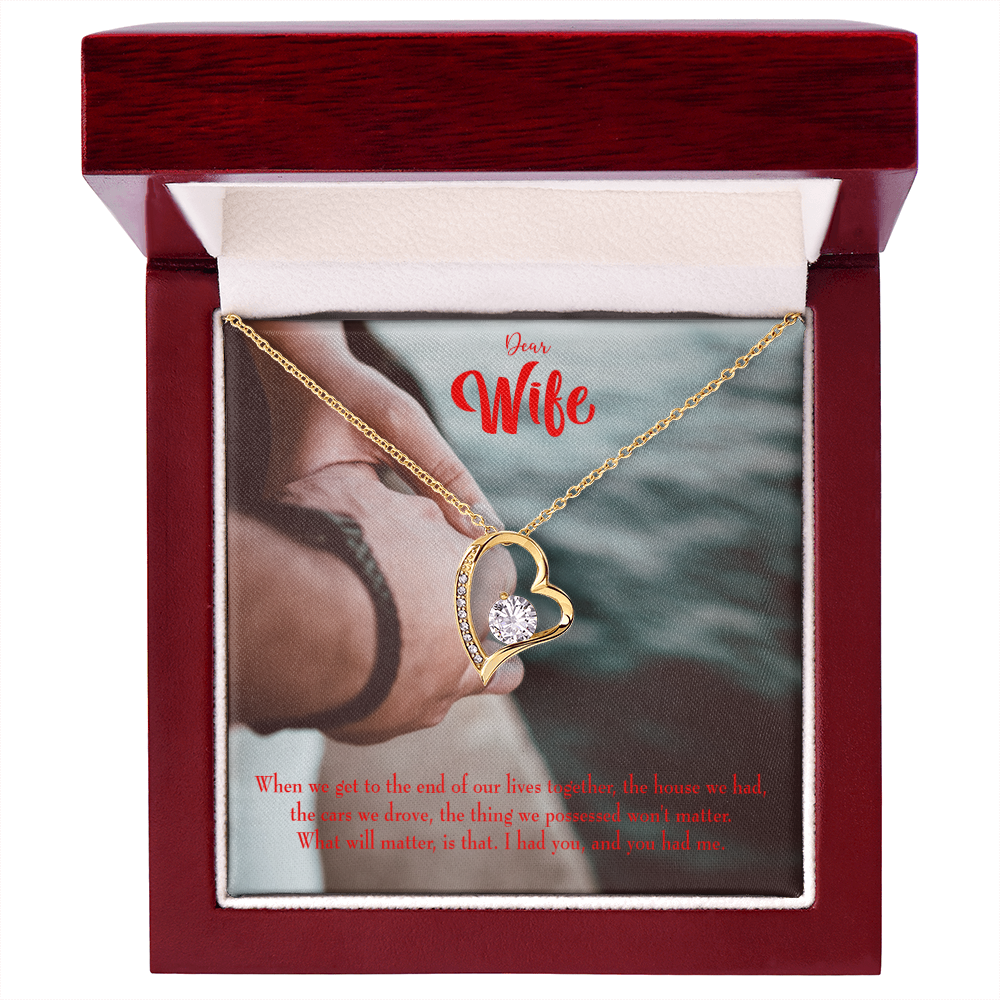 To My Wife Dear Wife From Husband Forever Necklace w Message Card-Express Your Love Gifts