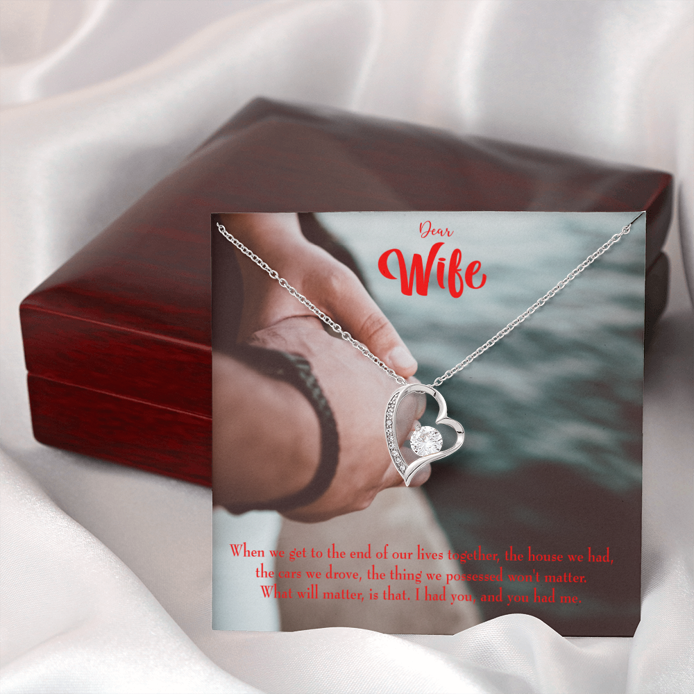 To My Wife Dear Wife From Husband Forever Necklace w Message Card-Express Your Love Gifts