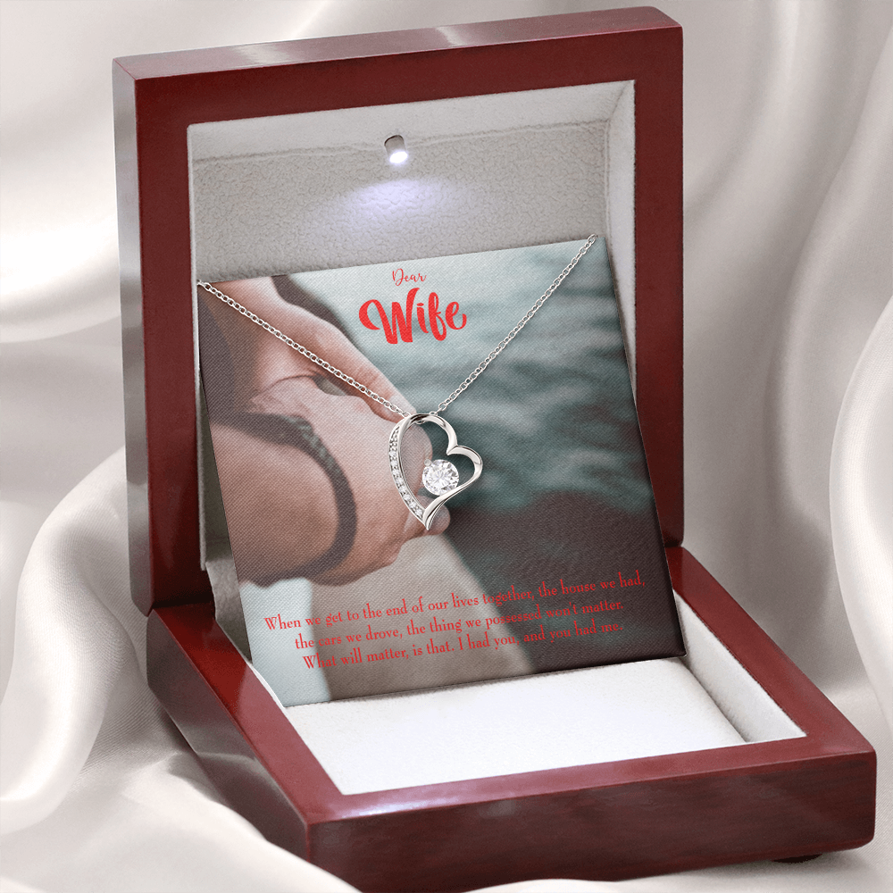 To My Wife Dear Wife From Husband Forever Necklace w Message Card-Express Your Love Gifts