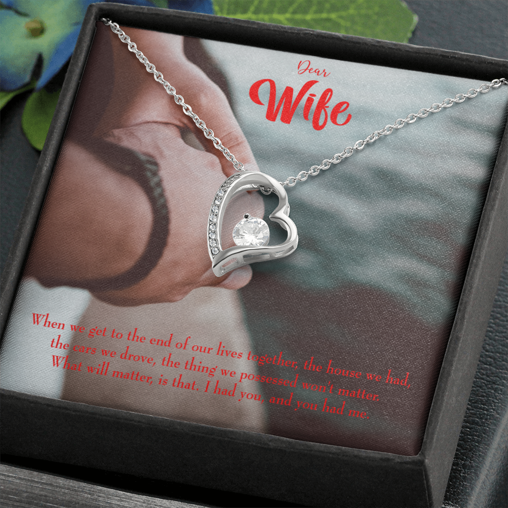 To My Wife Dear Wife From Husband Forever Necklace w Message Card-Express Your Love Gifts