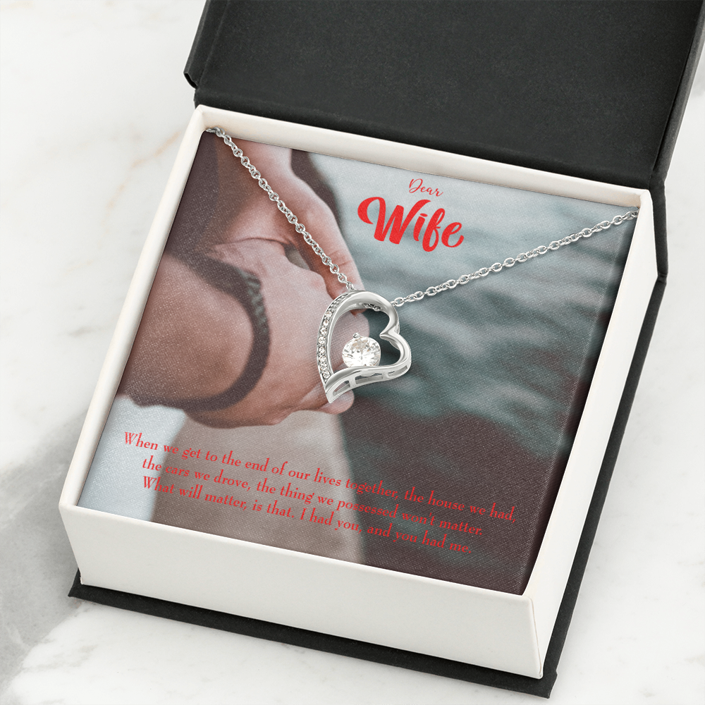 To My Wife Dear Wife From Husband Forever Necklace w Message Card-Express Your Love Gifts