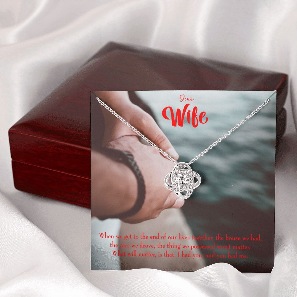 To My Wife Dear Wife From Husband Infinity Knot Necklace Message Card-Express Your Love Gifts