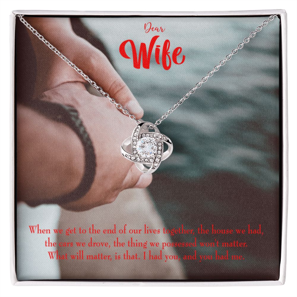 To My Wife Dear Wife From Husband Infinity Knot Necklace Message Card-Express Your Love Gifts