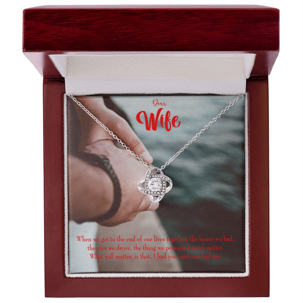 To My Wife Dear Wife From Husband Infinity Knot Necklace Message Card-Express Your Love Gifts