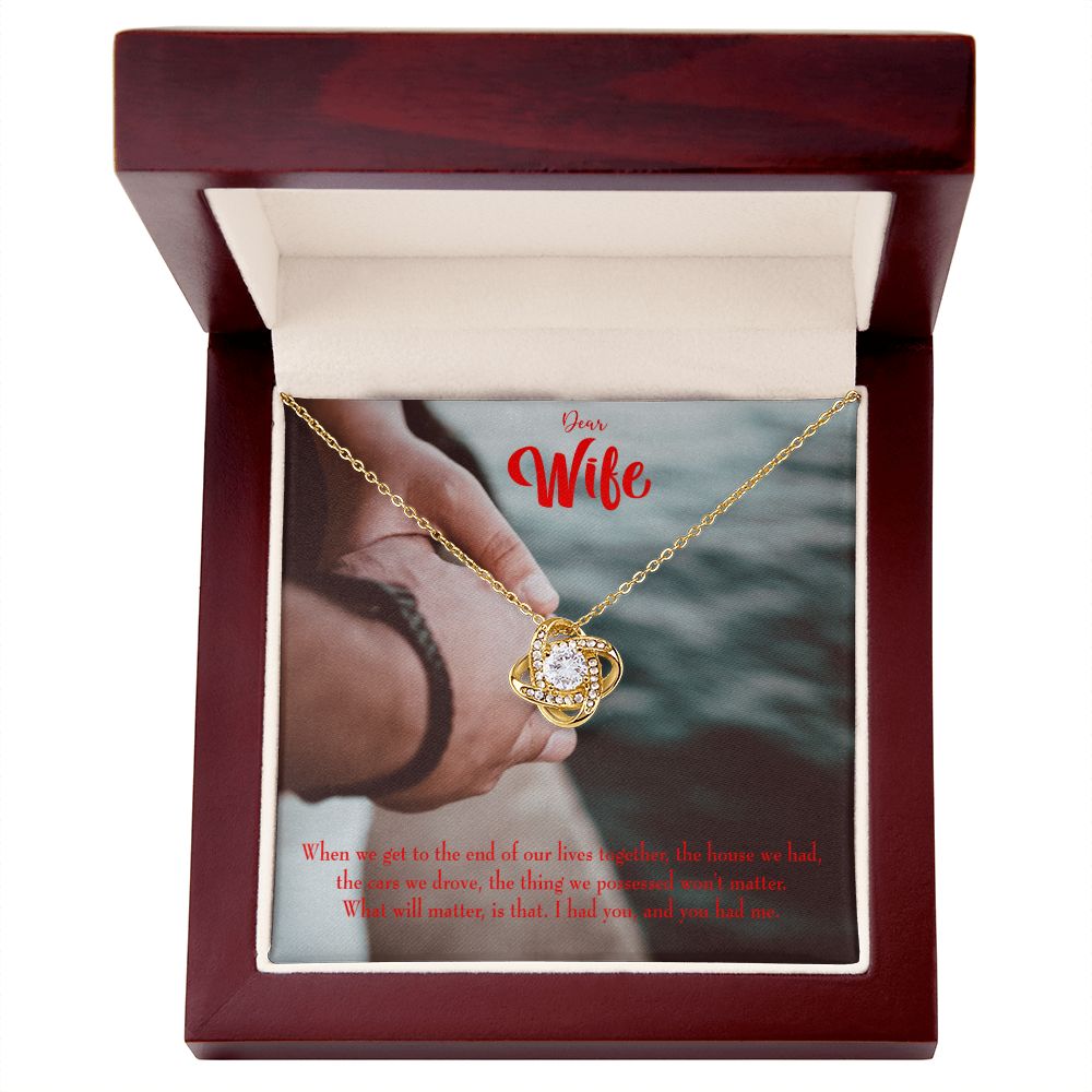 To My Wife Dear Wife From Husband Infinity Knot Necklace Message Card-Express Your Love Gifts