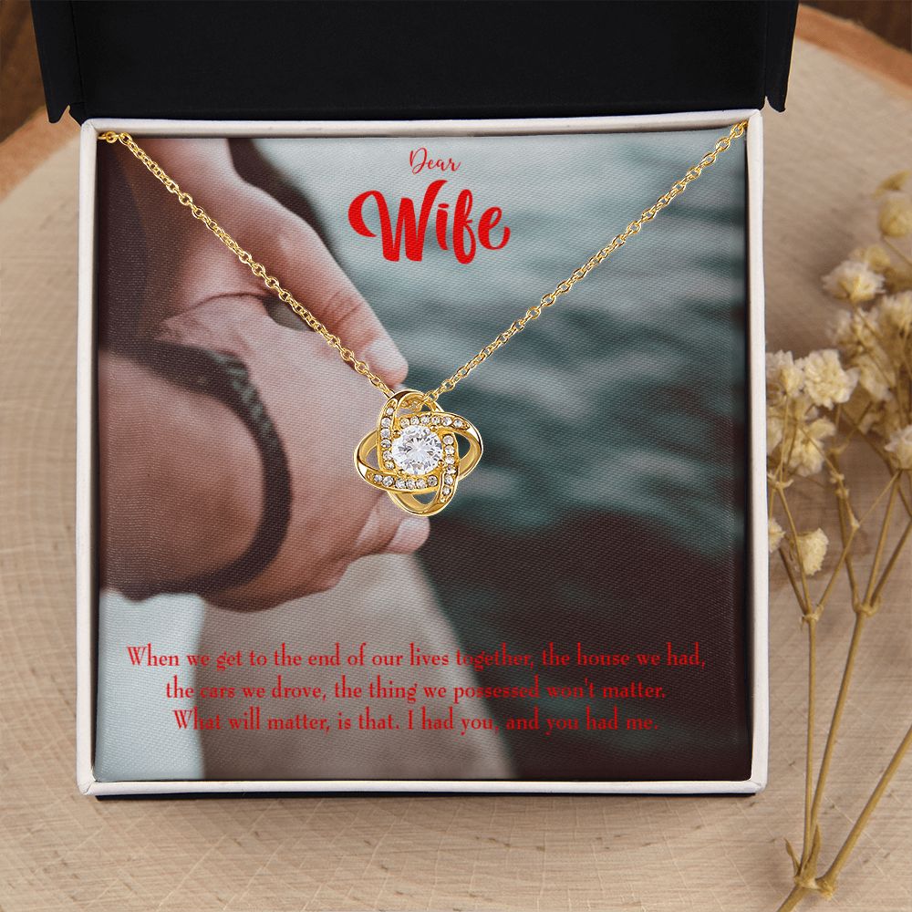 To My Wife Dear Wife From Husband Infinity Knot Necklace Message Card-Express Your Love Gifts