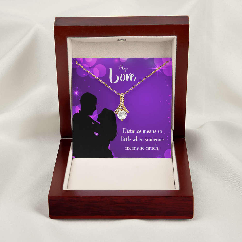 To My Wife Distance Means so Little Alluring Ribbon Necklace Message Card-Express Your Love Gifts