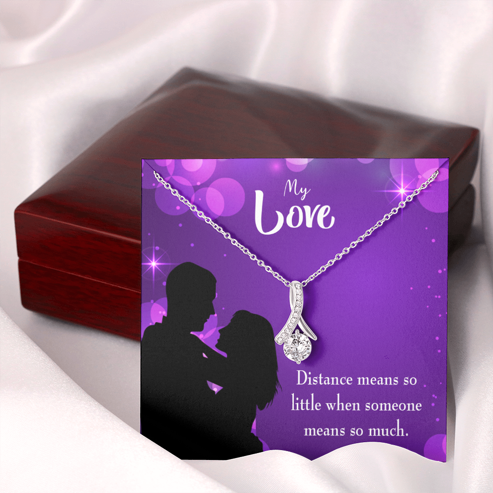 To My Wife Distance Means so Little Alluring Ribbon Necklace Message Card-Express Your Love Gifts