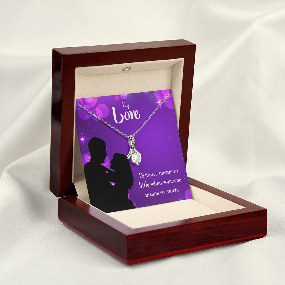 To My Wife Distance Means so Little Alluring Ribbon Necklace Message Card-Express Your Love Gifts