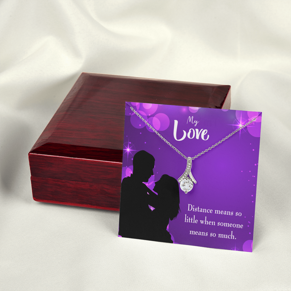 To My Wife Distance Means so Little Alluring Ribbon Necklace Message Card-Express Your Love Gifts