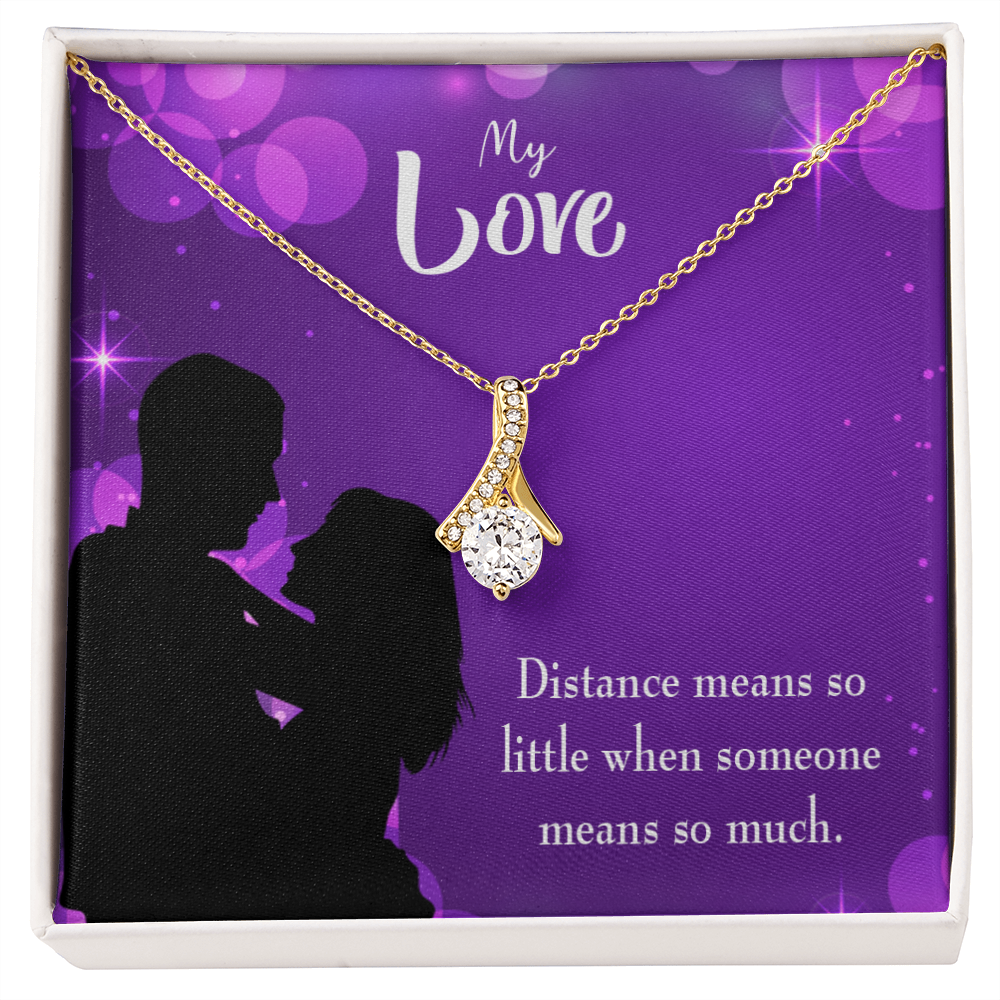 To My Wife Distance Means so Little Alluring Ribbon Necklace Message Card-Express Your Love Gifts