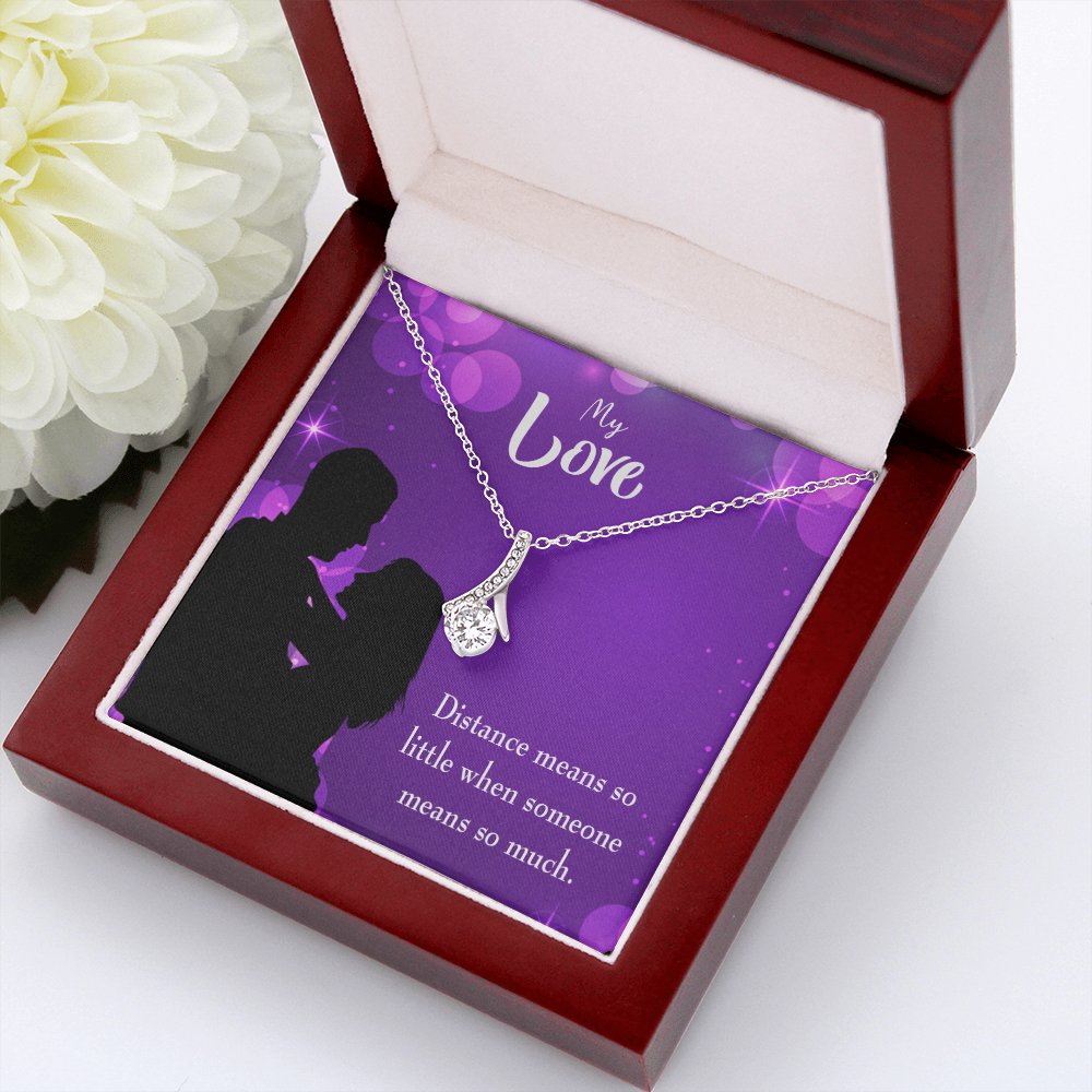 To My Wife Distance Means so Little Alluring Ribbon Necklace Message Card-Express Your Love Gifts