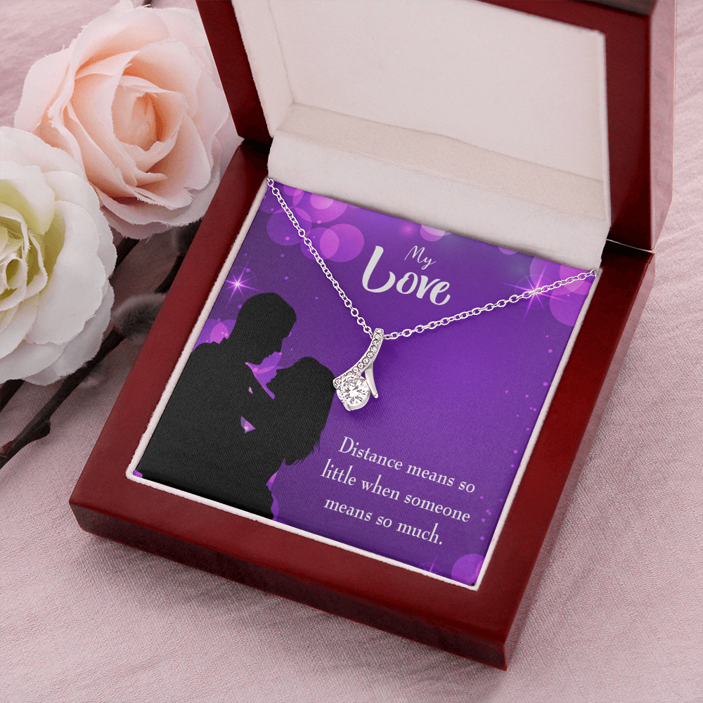 To My Wife Distance Means so Little Alluring Ribbon Necklace Message Card-Express Your Love Gifts