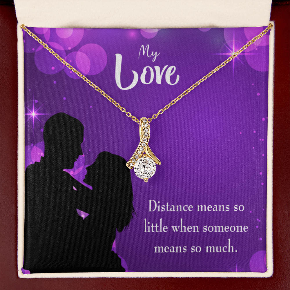 To My Wife Distance Means so Little Alluring Ribbon Necklace Message Card-Express Your Love Gifts