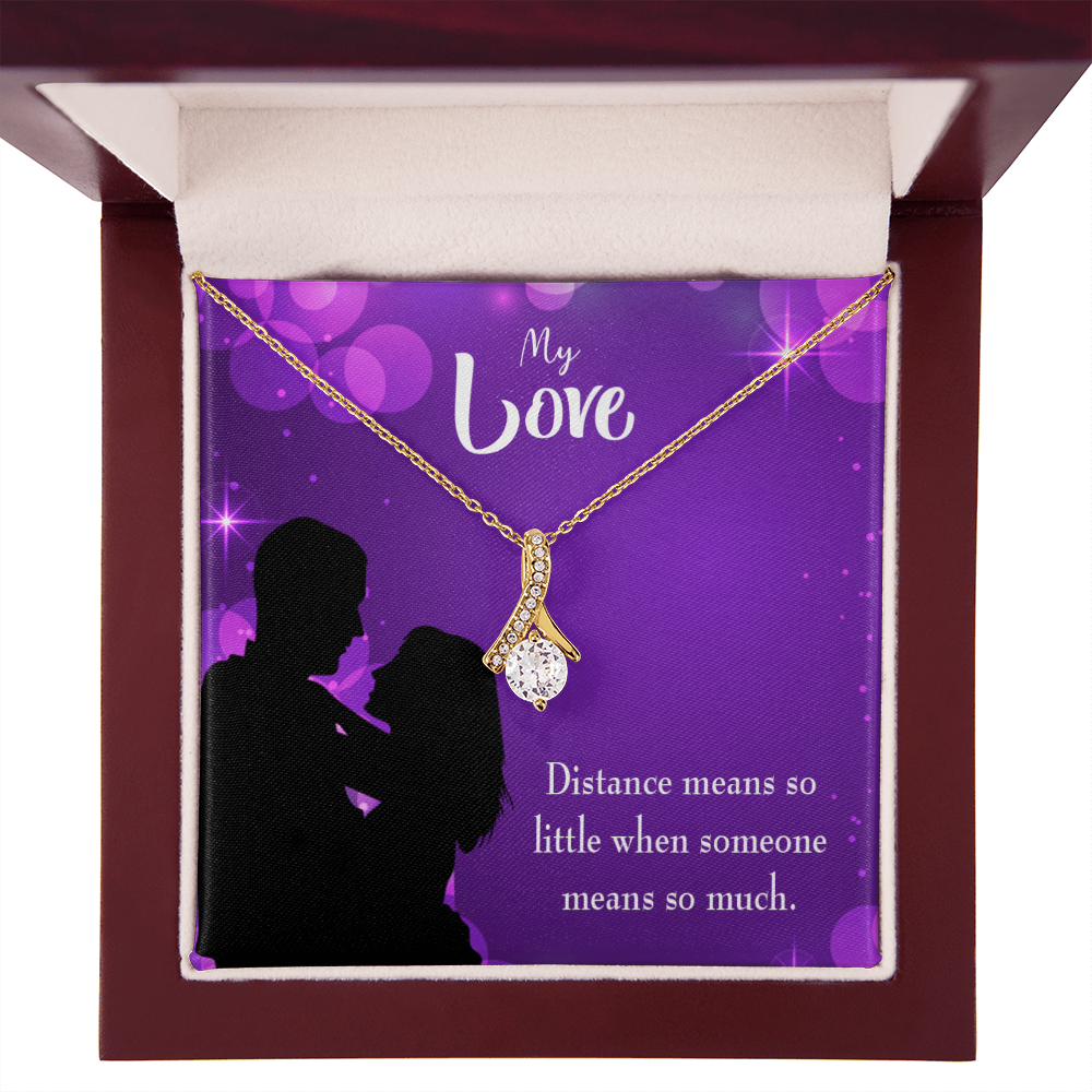 To My Wife Distance Means so Little Alluring Ribbon Necklace Message Card-Express Your Love Gifts