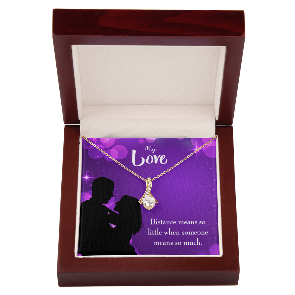 To My Wife Distance Means so Little Alluring Ribbon Necklace Message Card-Express Your Love Gifts