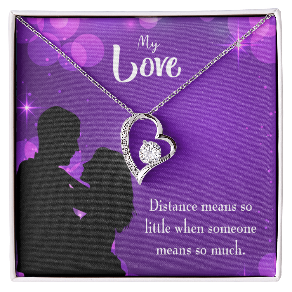 To My Wife Distance Means so Little Forever Necklace w Message Card-Express Your Love Gifts