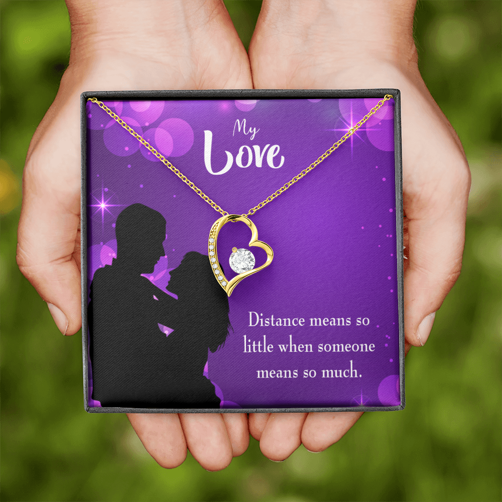 To My Wife Distance Means so Little Forever Necklace w Message Card-Express Your Love Gifts