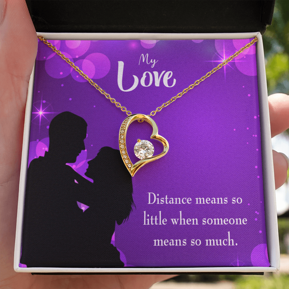 To My Wife Distance Means so Little Forever Necklace w Message Card-Express Your Love Gifts