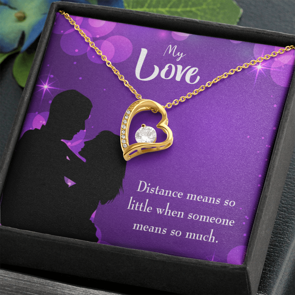 To My Wife Distance Means so Little Forever Necklace w Message Card-Express Your Love Gifts