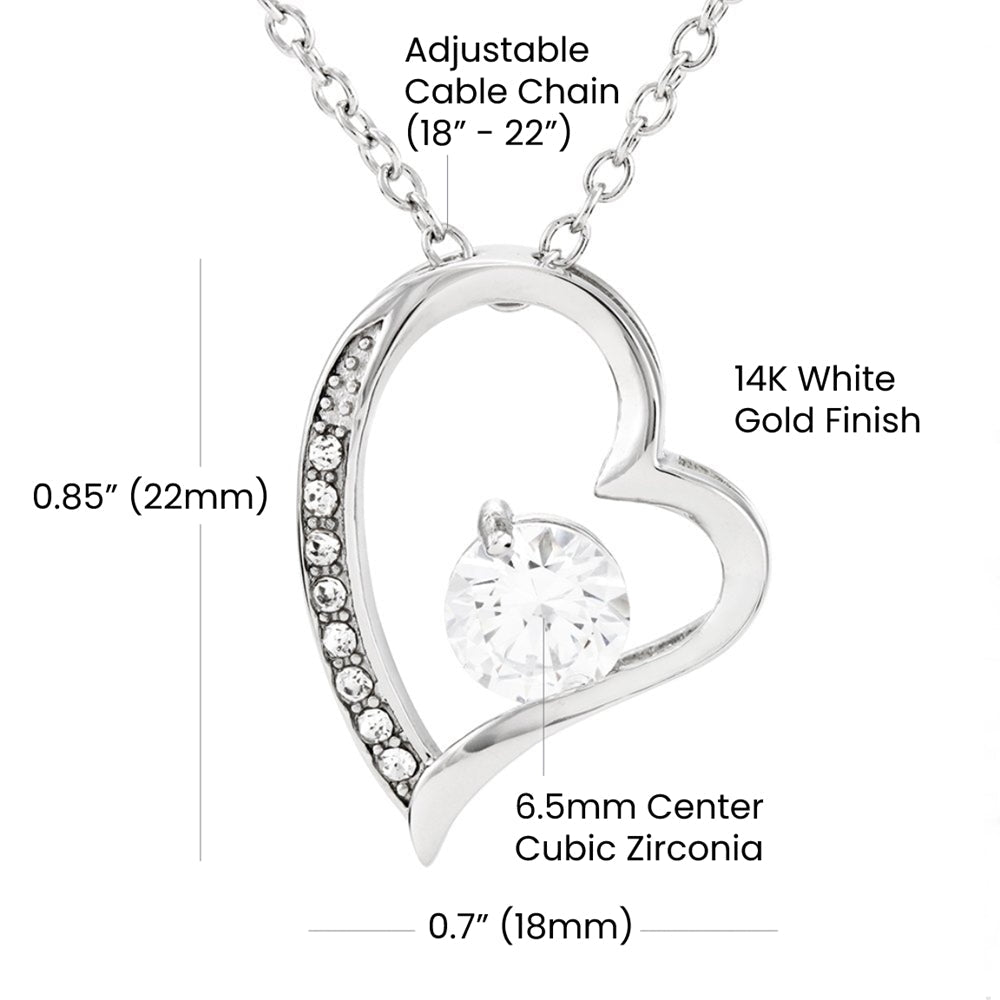 To My Wife Distance Never Separates Tow Hearts Forever Necklace w Message Card-Express Your Love Gifts