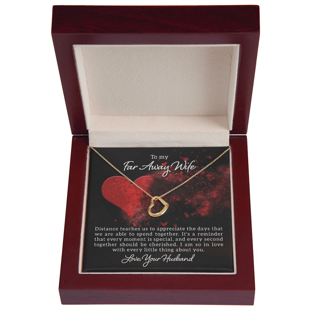 To My Wife Distance Teaches Us Delicate Heart Necklace-Express Your Love Gifts