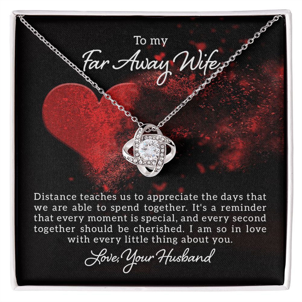 To My Wife Distance Teaches Us Infinity Knot Necklace Message Card-Express Your Love Gifts