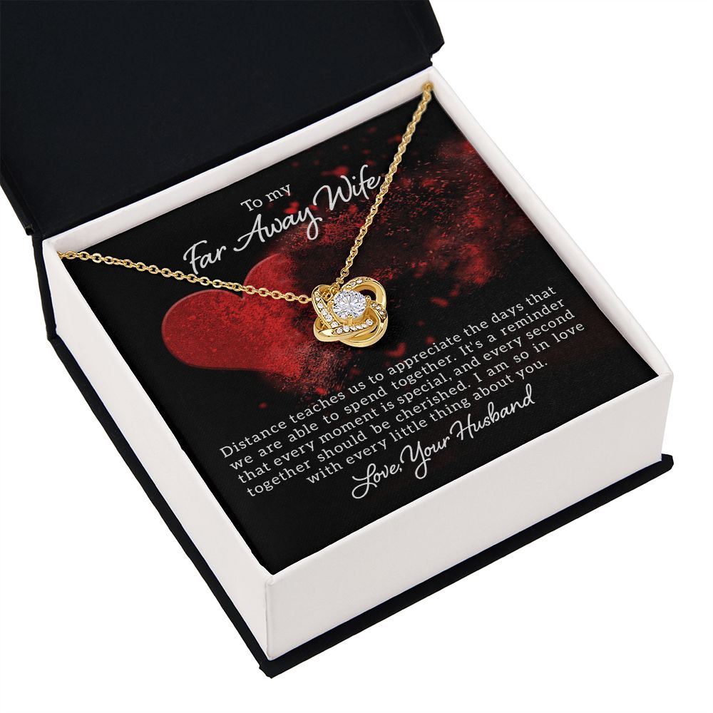 To My Wife Distance Teaches Us Infinity Knot Necklace Message Card-Express Your Love Gifts