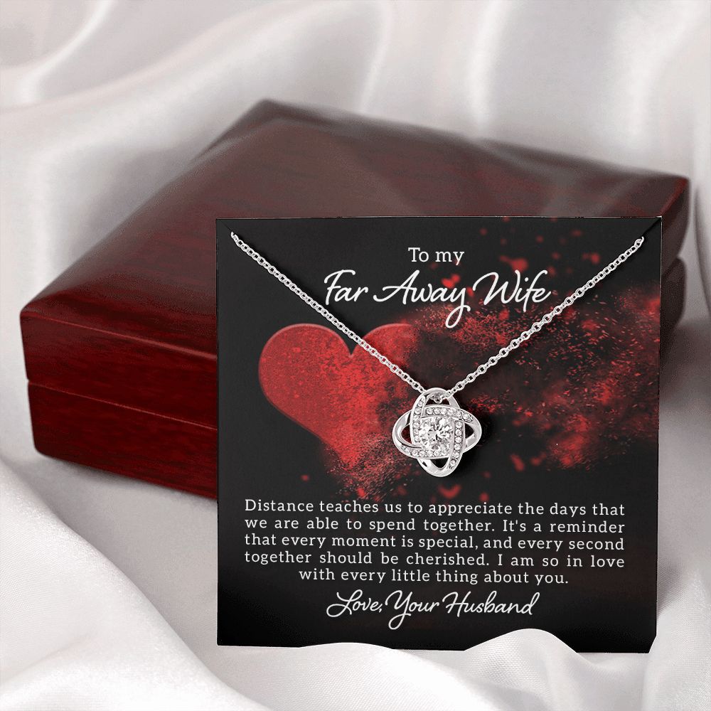 To My Wife Distance Teaches Us Infinity Knot Necklace Message Card-Express Your Love Gifts