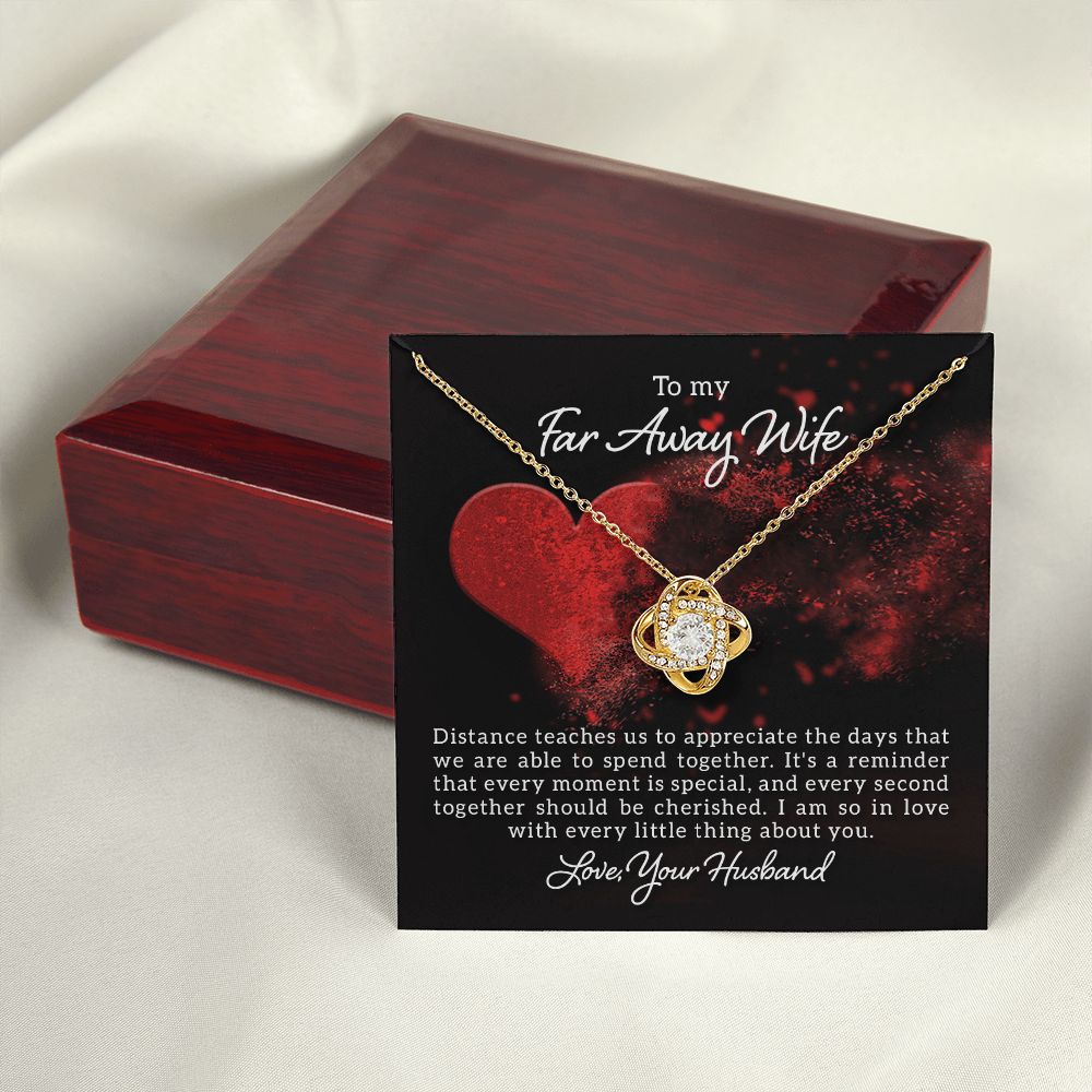 To My Wife Distance Teaches Us Infinity Knot Necklace Message Card-Express Your Love Gifts