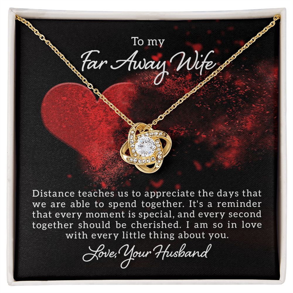 To My Wife Distance Teaches Us Infinity Knot Necklace Message Card-Express Your Love Gifts