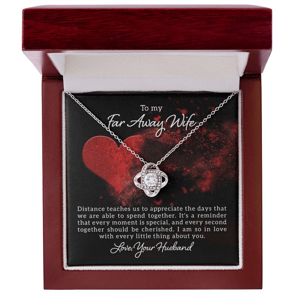 To My Wife Distance Teaches Us Infinity Knot Necklace Message Card-Express Your Love Gifts