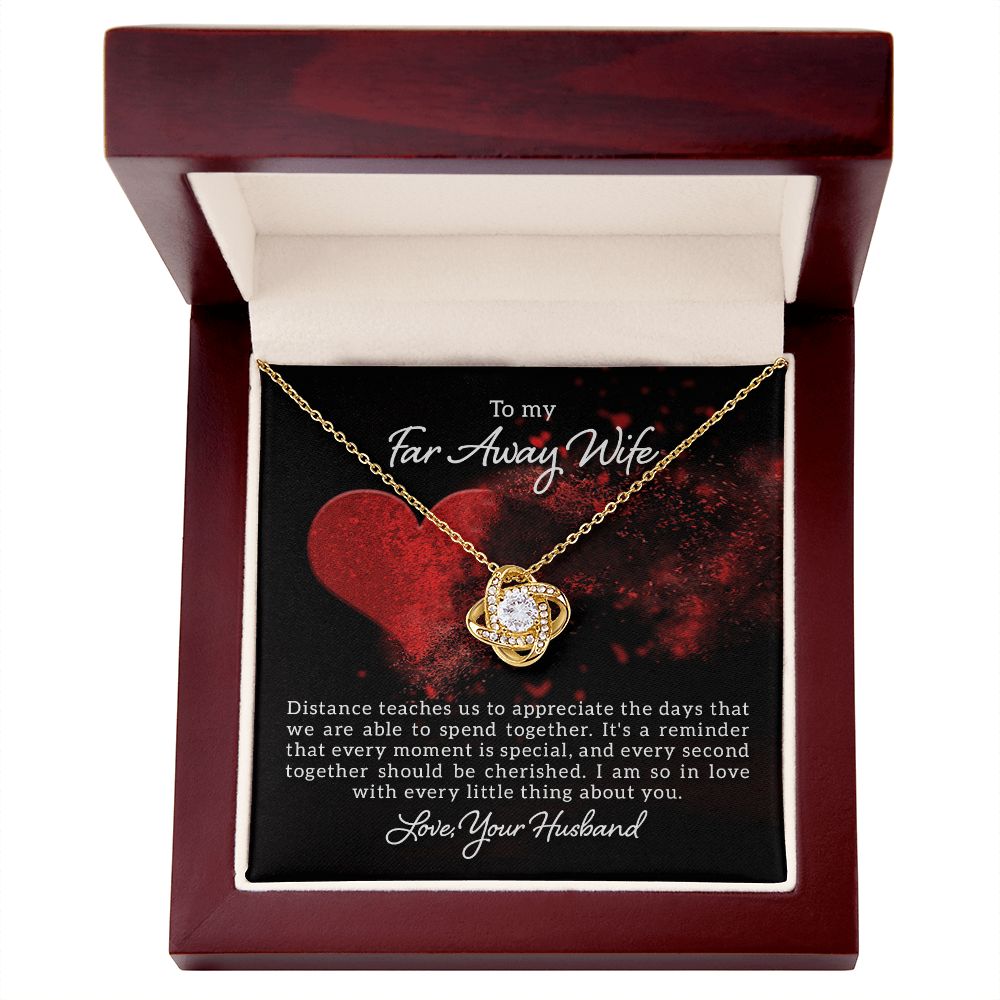 To My Wife Distance Teaches Us Infinity Knot Necklace Message Card-Express Your Love Gifts