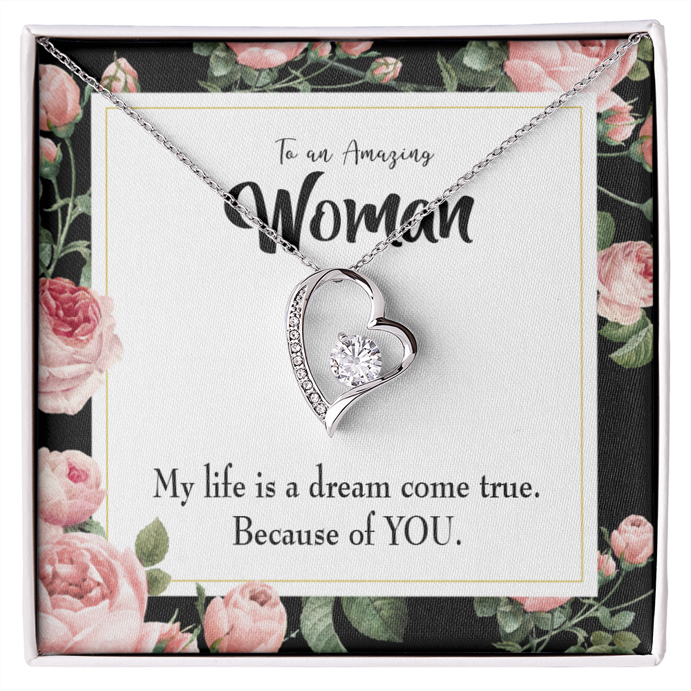 To My Wife Dream Come True Forever Necklace w Message Card-Express Your Love Gifts