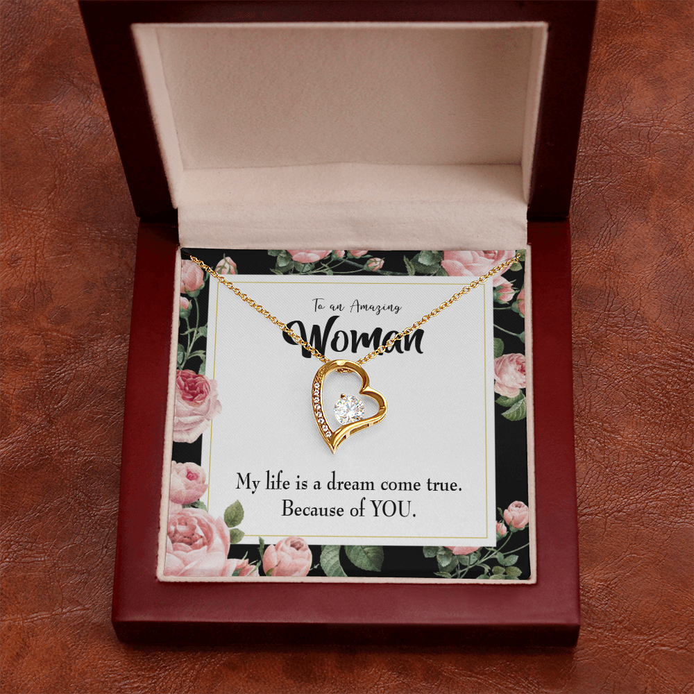 To My Wife Dream Come True Forever Necklace w Message Card-Express Your Love Gifts