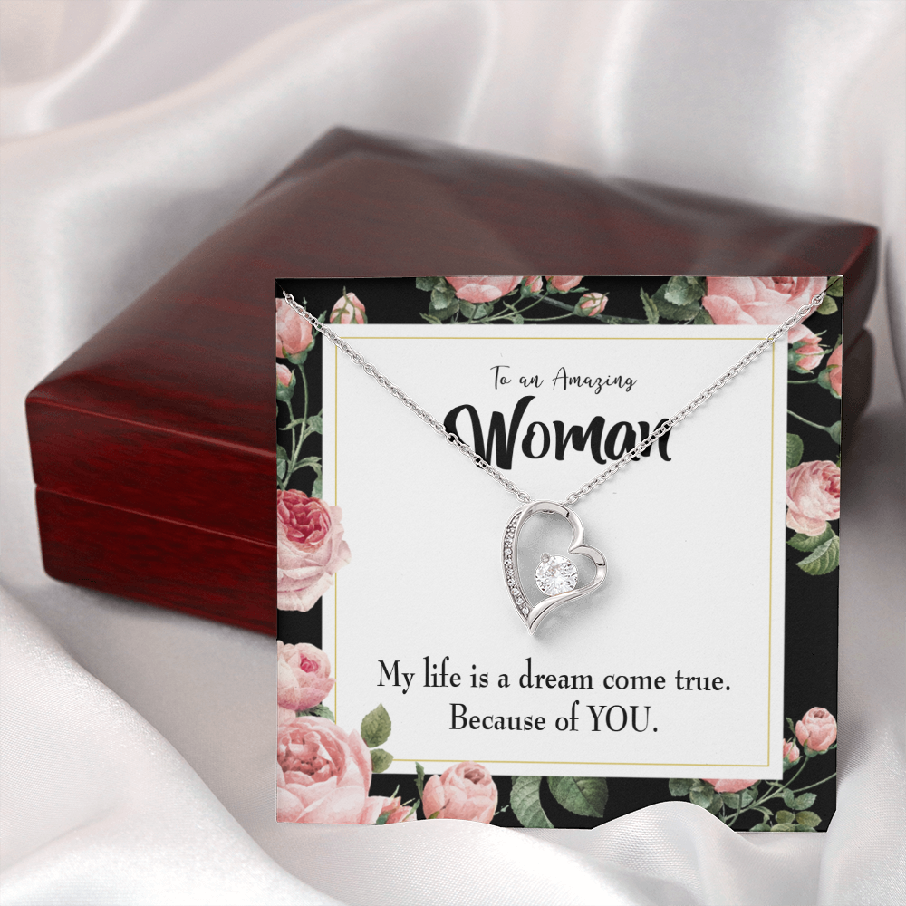 To My Wife Dream Come True Forever Necklace w Message Card-Express Your Love Gifts