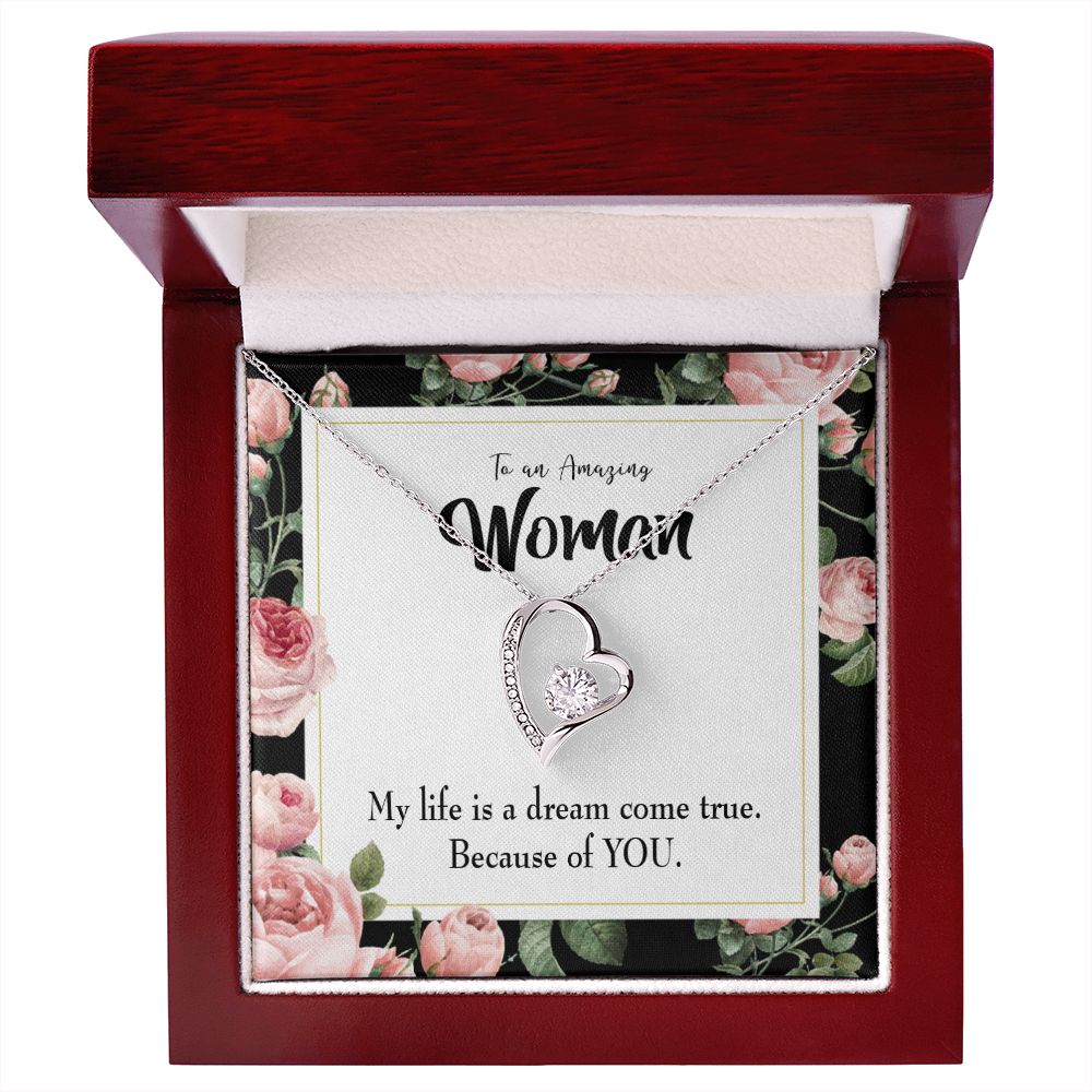 To My Wife Dream Come True Forever Necklace w Message Card-Express Your Love Gifts