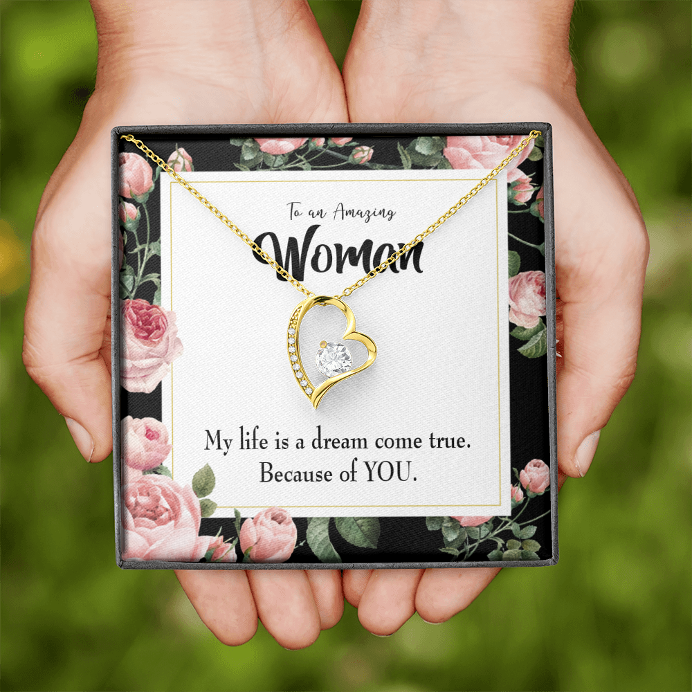 To My Wife Dream Come True Forever Necklace w Message Card-Express Your Love Gifts