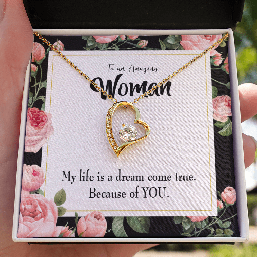 To My Wife Dream Come True Forever Necklace w Message Card-Express Your Love Gifts