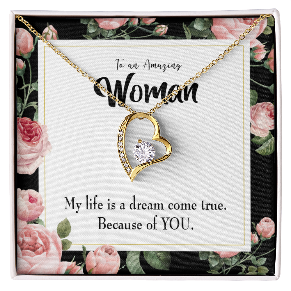 To My Wife Dream Come True Forever Necklace w Message Card-Express Your Love Gifts