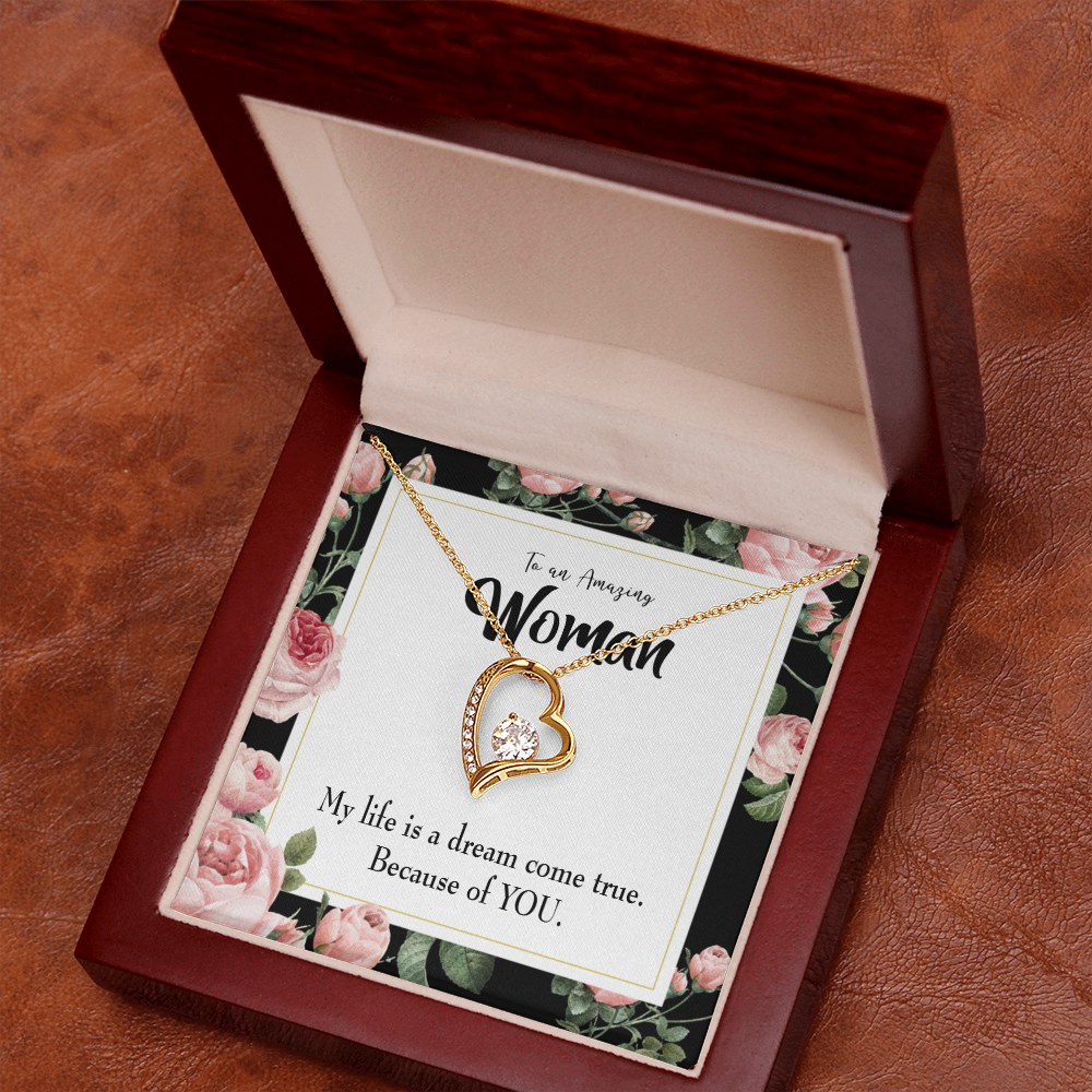 To My Wife Dream Come True Forever Necklace w Message Card-Express Your Love Gifts