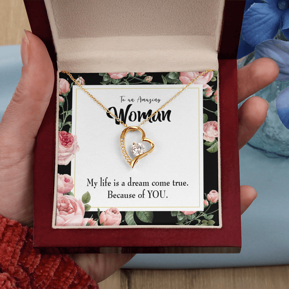 To My Wife Dream Come True Forever Necklace w Message Card-Express Your Love Gifts