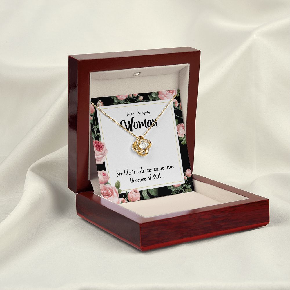 To My Wife Dream Come True Infinity Knot Necklace Message Card-Express Your Love Gifts